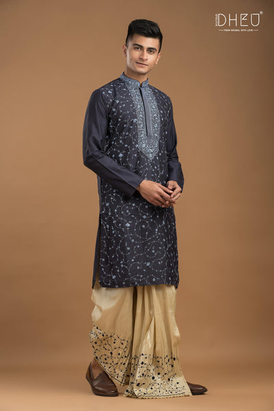 Exclusive Katan Silk Kurta & Dhoti Set