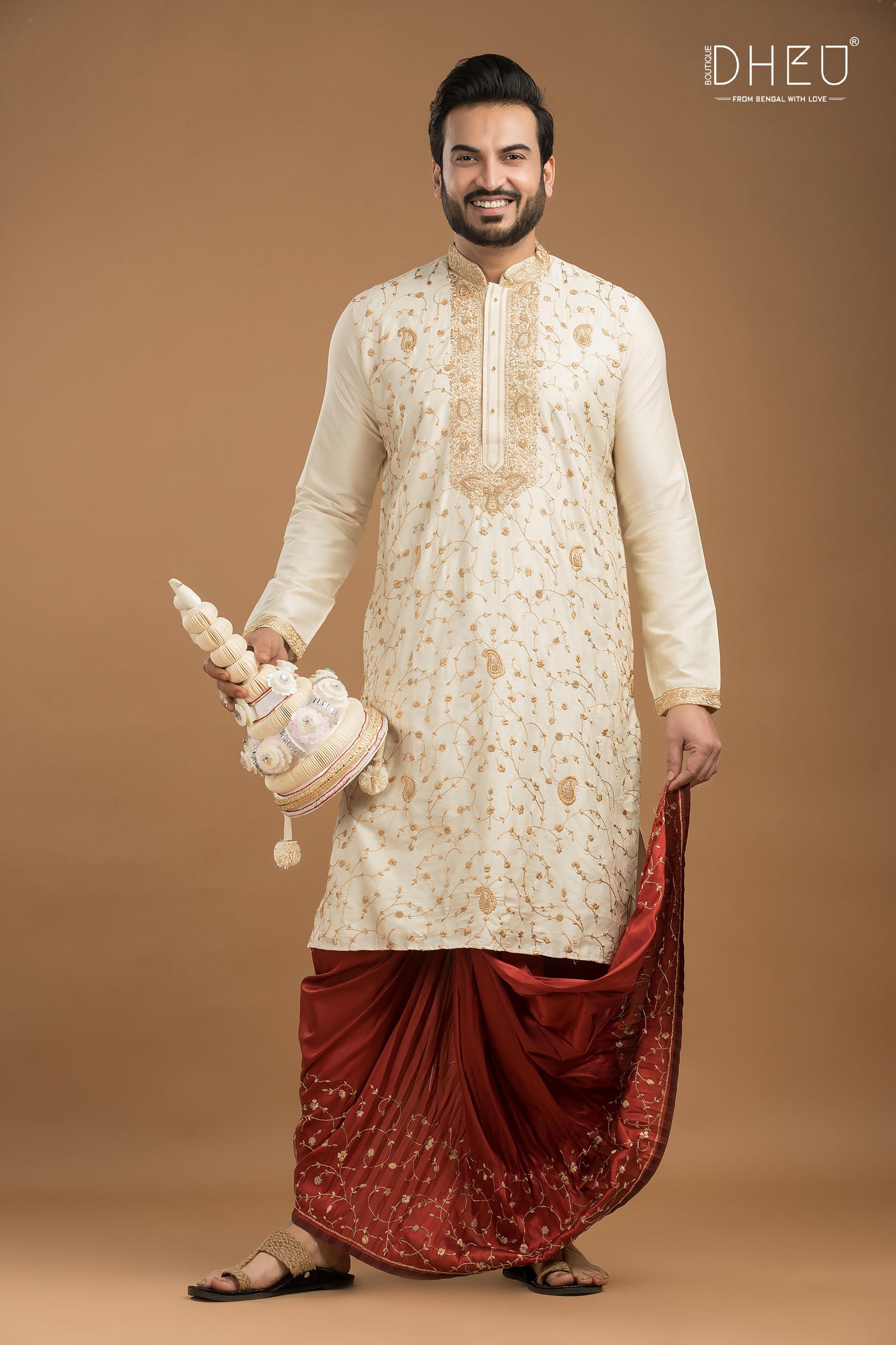 Exclusive Katan Silk Kurta & Dhoti(Optional) Set