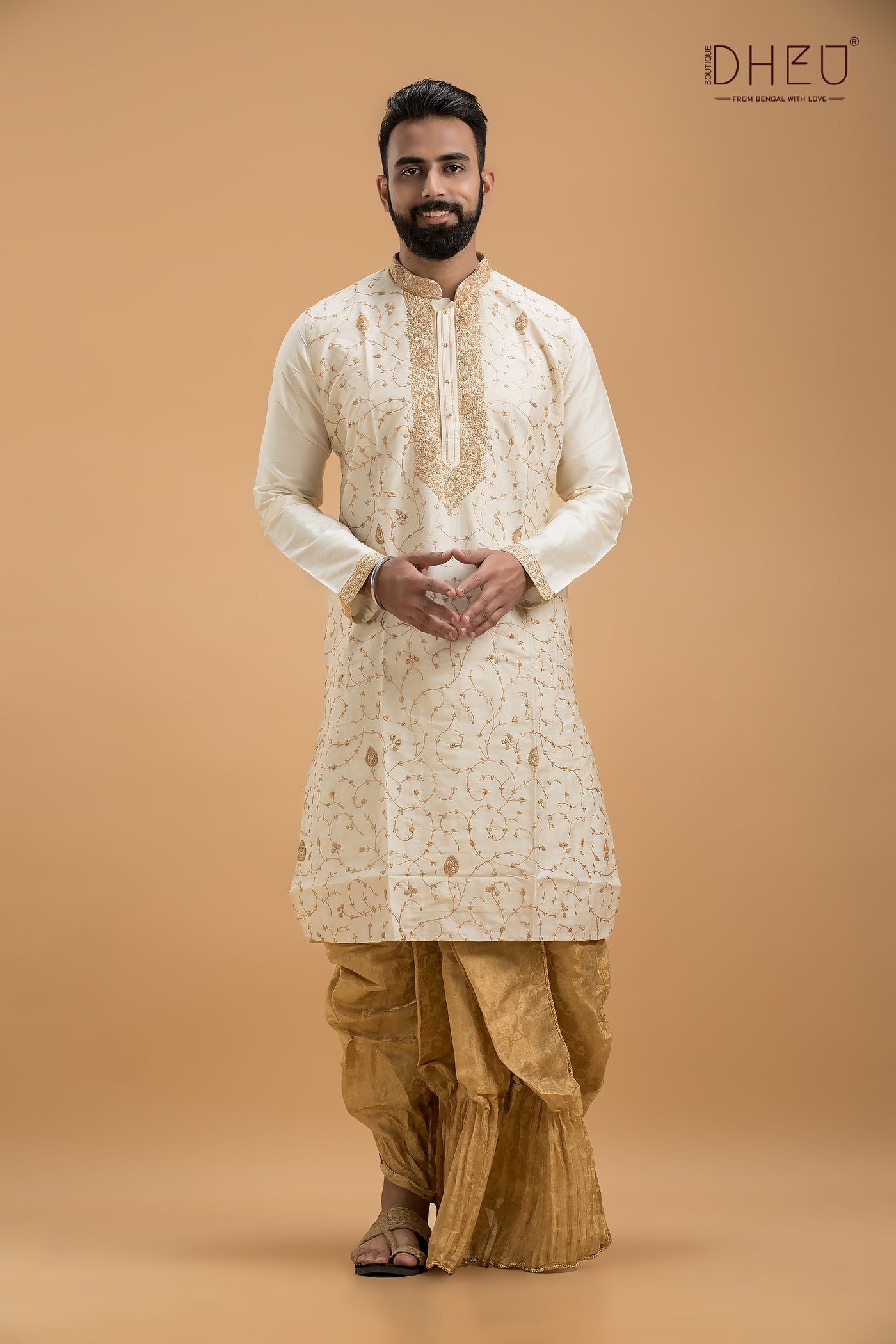 Exclusive Katan Silk Kurta & Dhoti(Optional) Set