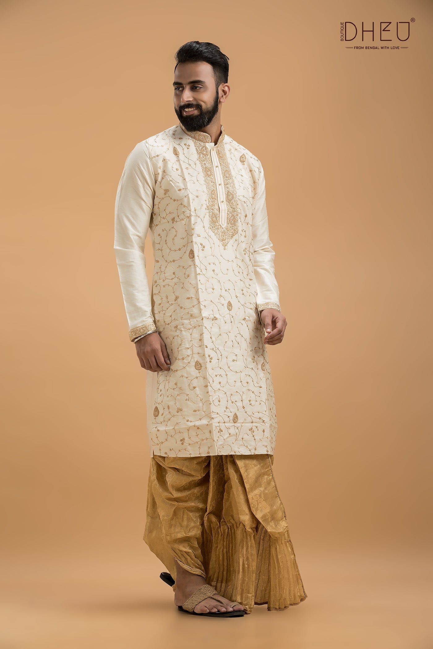 Exclusive Katan Silk Kurta & Dhoti(Optional) Set