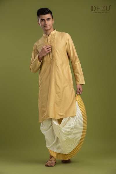 Exclusive Wedding Kurta & Dhoti(Optional) Set