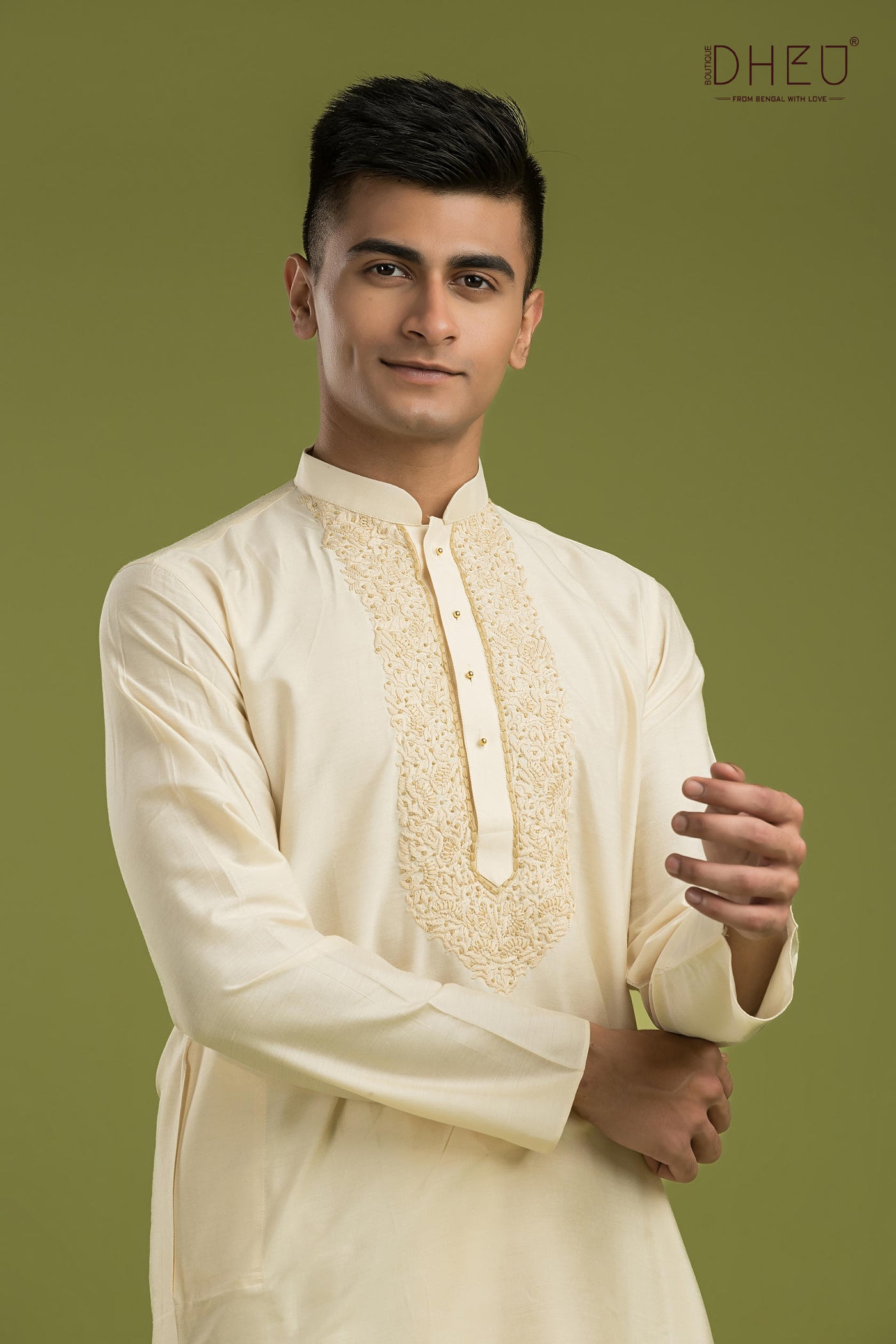 Designer Silk Kurta & Dhoti(Optional) Set