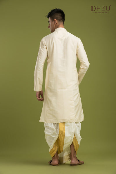 Designer Silk Kurta & Dhoti(Optional) Set