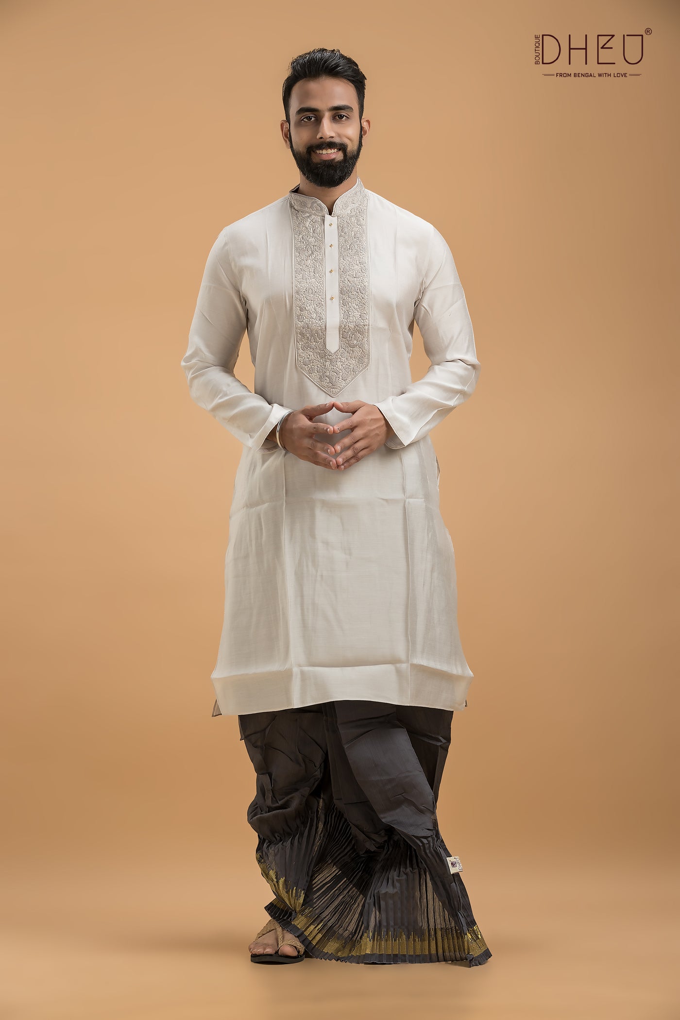 Dheu Designer Silk Kurta & Dhoti(Optional) Set