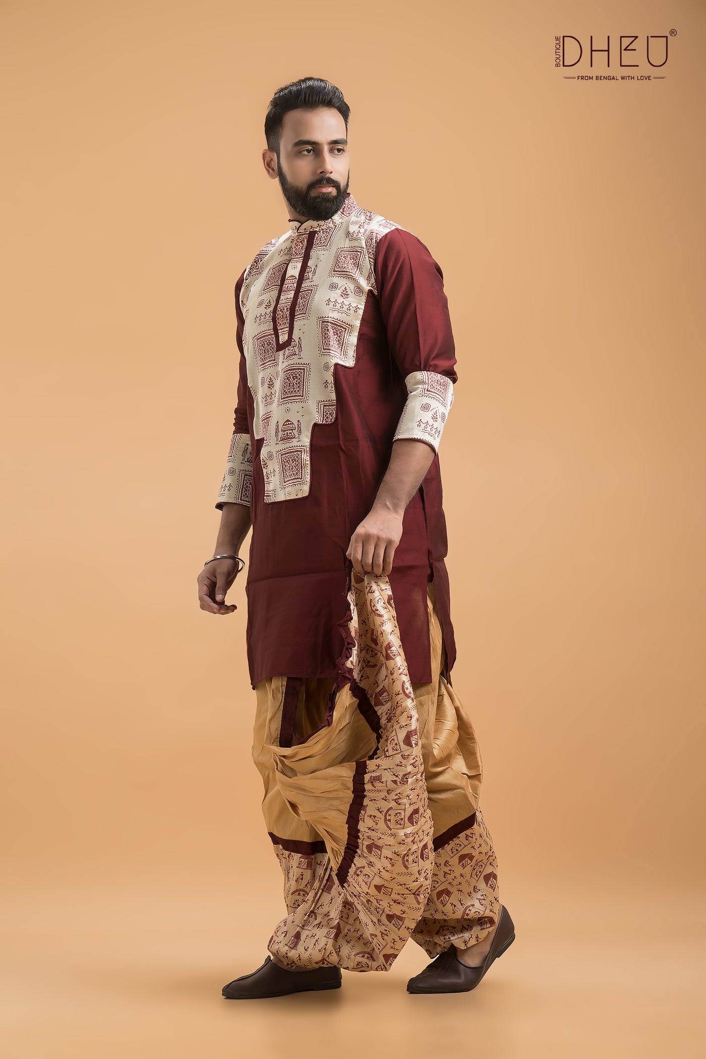 Exclusive Designer Silk Kurta & Dhoti(Optional) Set