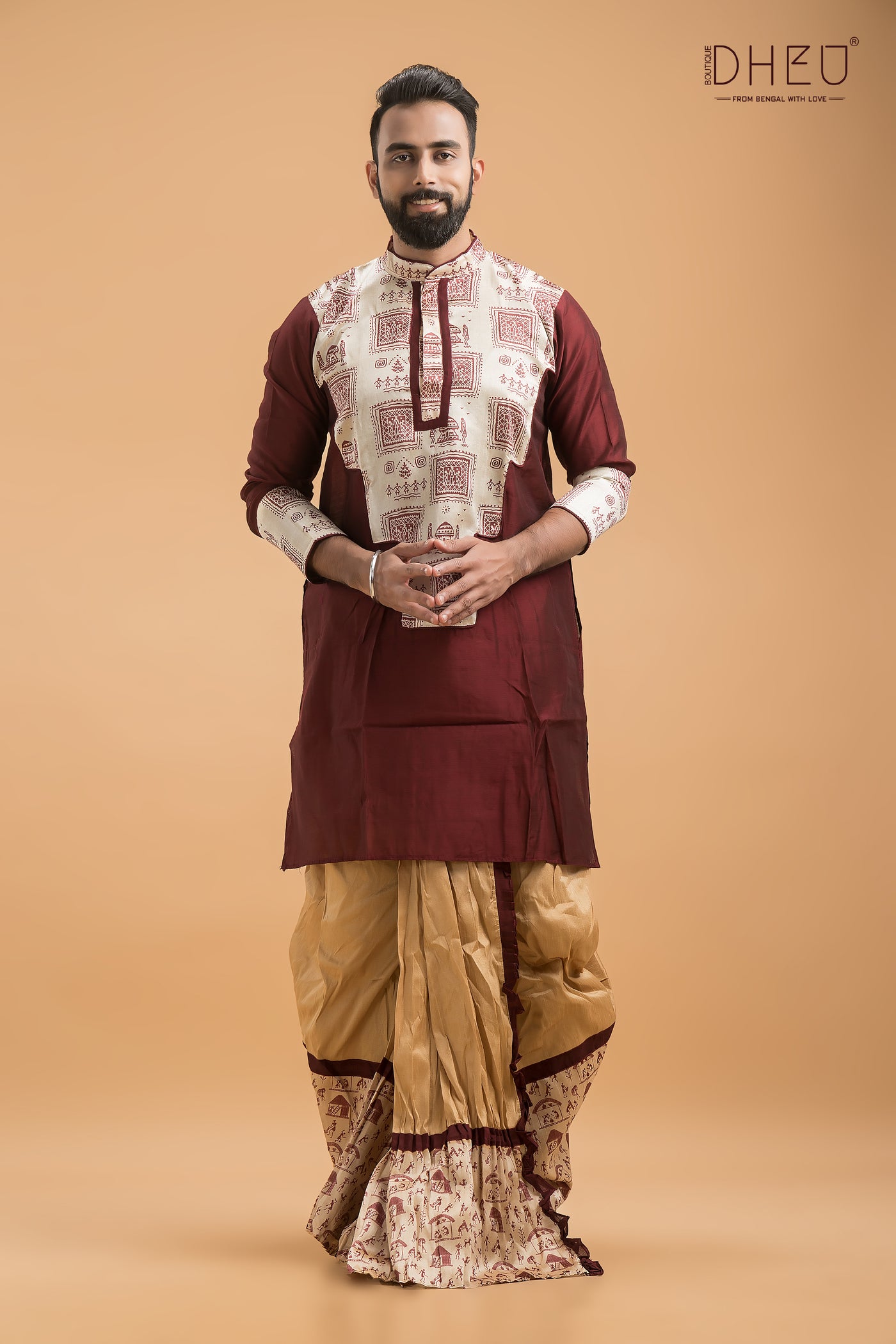 Exclusive Designer Silk Kurta & Dhoti(Optional) Set