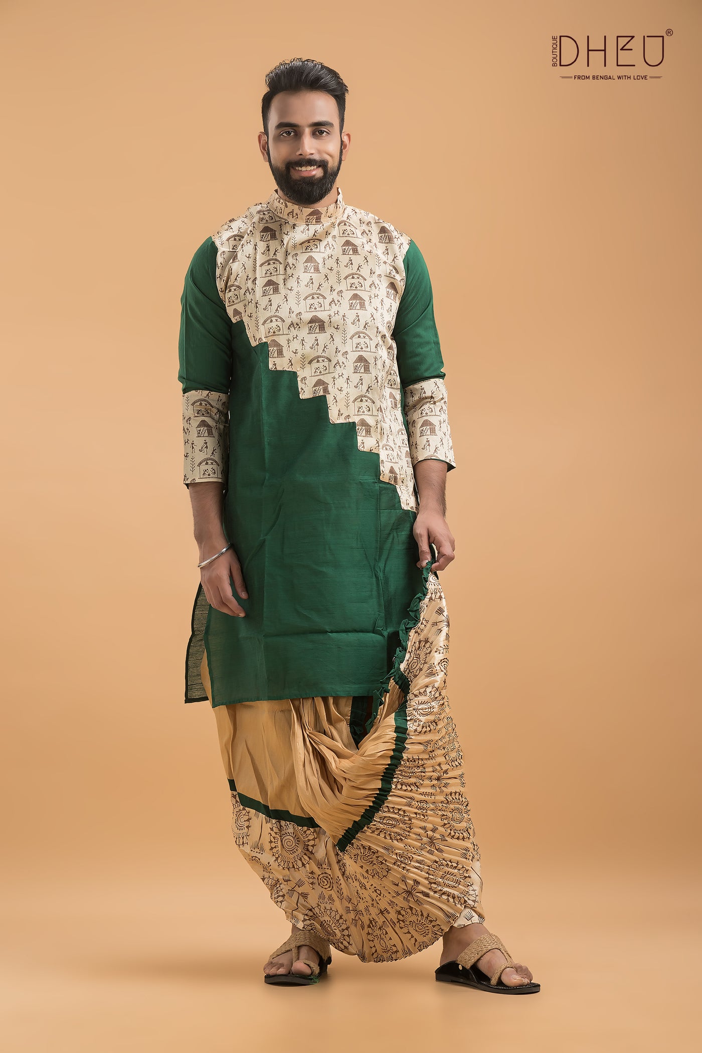 Exclusive Designer Silk Kurta & Dhoti(Optional) Set