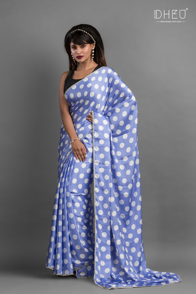 Dheu Exclusive Printed Satin Saree