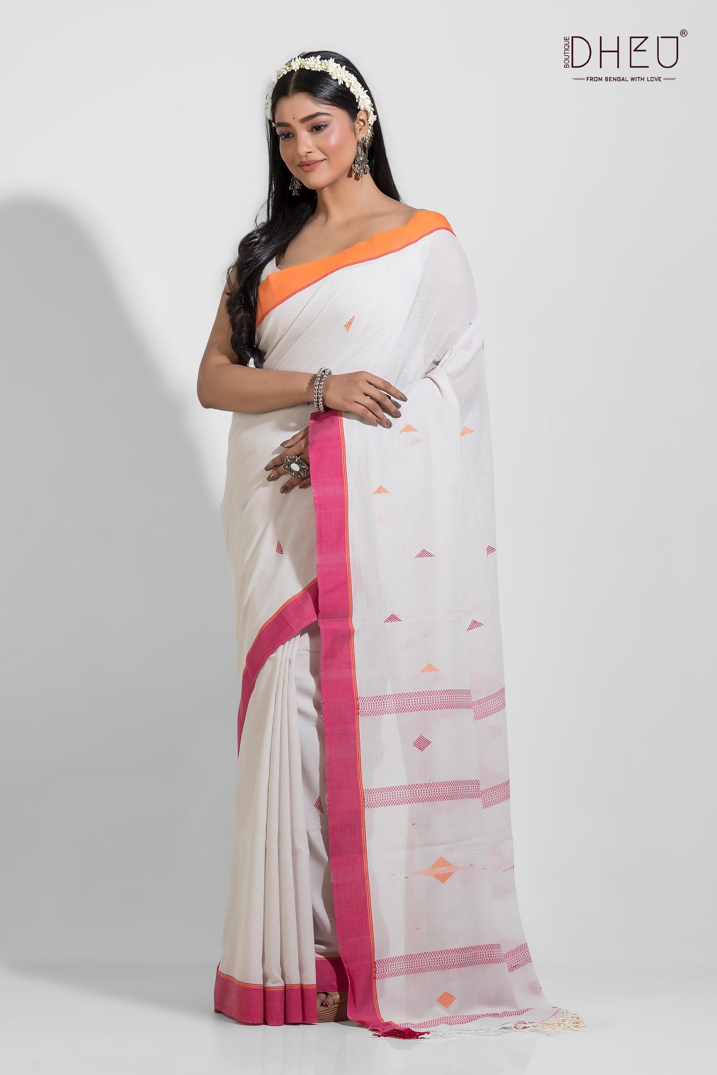 Peena - Pure Khadi Jamdani Cotton Saree