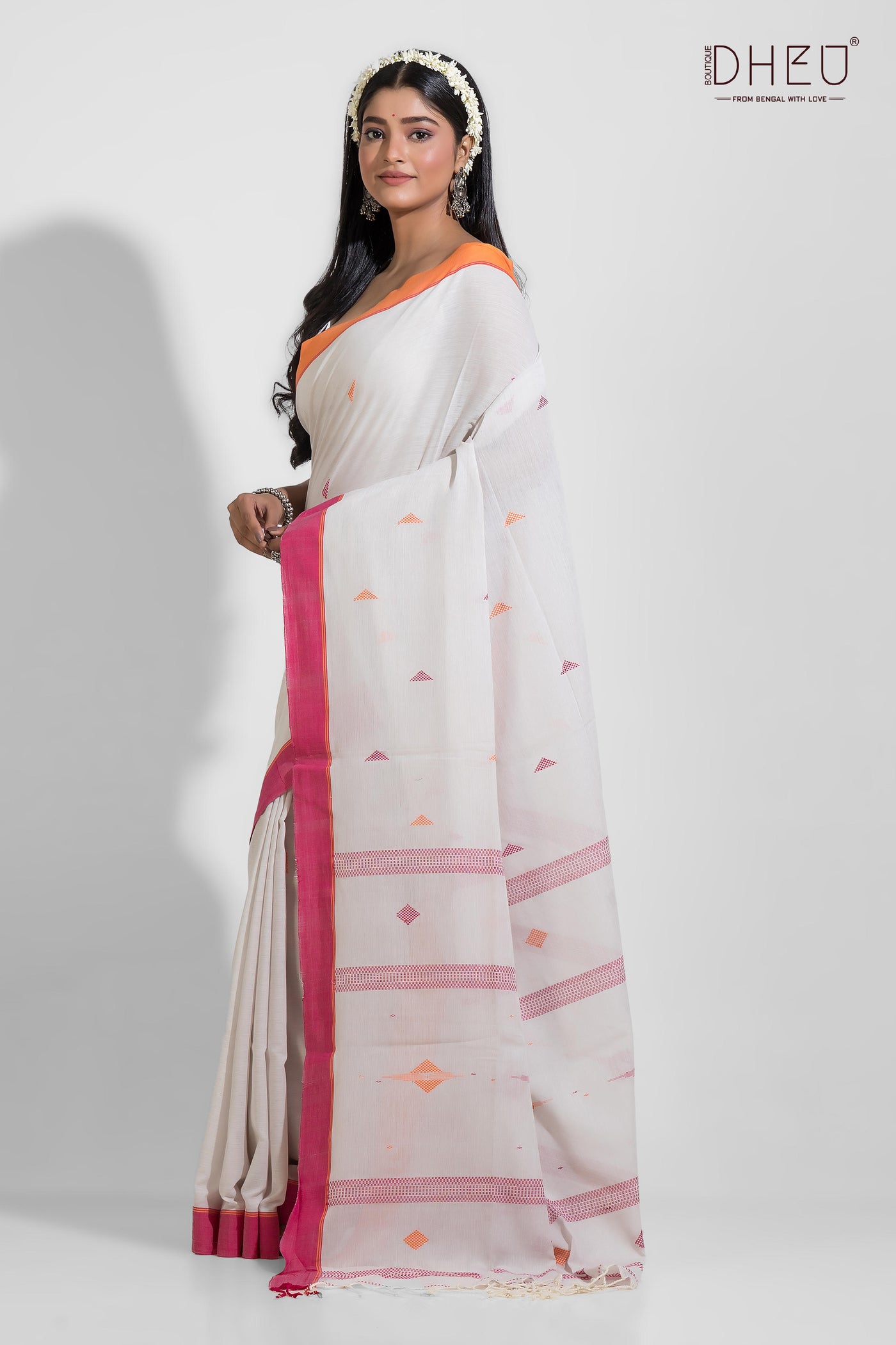 Peena - Pure Khadi Jamdani Cotton Saree