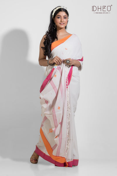 Peena - Pure Khadi Jamdani Cotton Saree