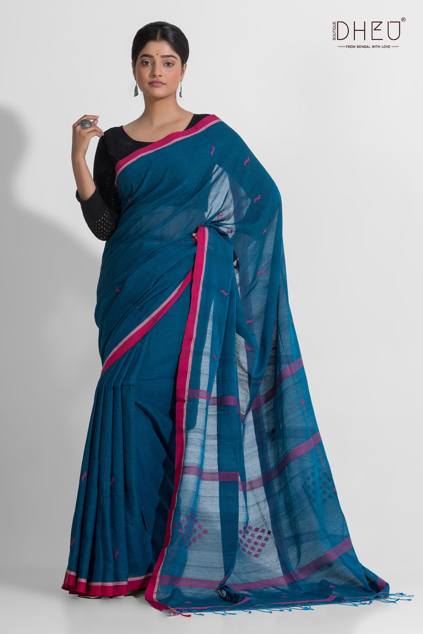 Pure Khadi Jamdani Buti Saree