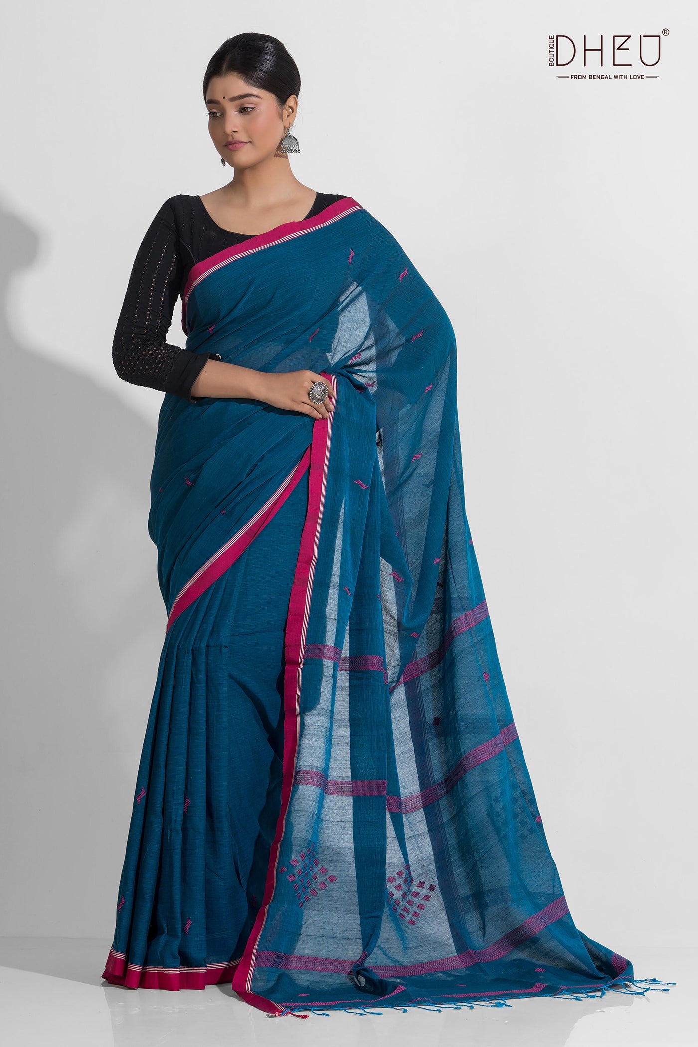 Pure Khadi Jamdani Buti Saree