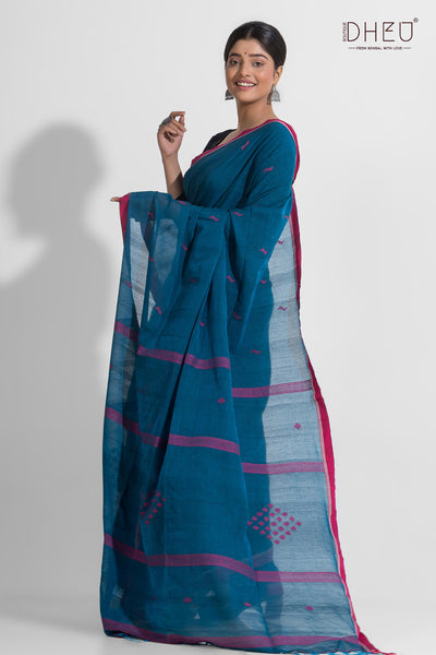 Pure Khadi Jamdani Buti Saree