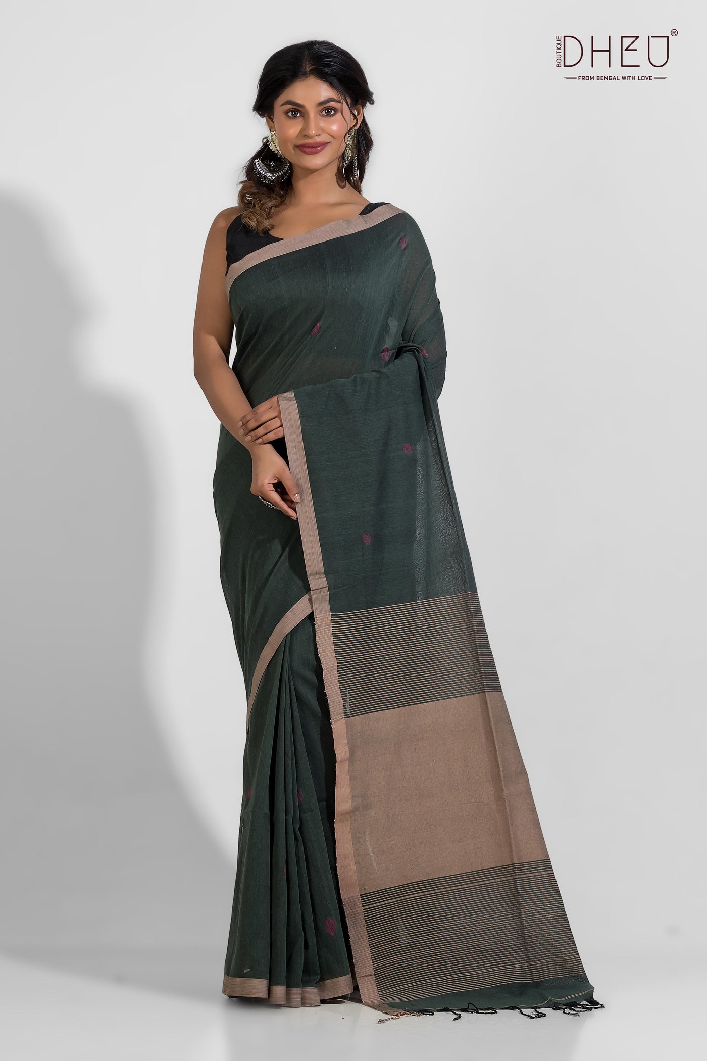 Konya - Pure Khadi Jamdani Cotton Saree