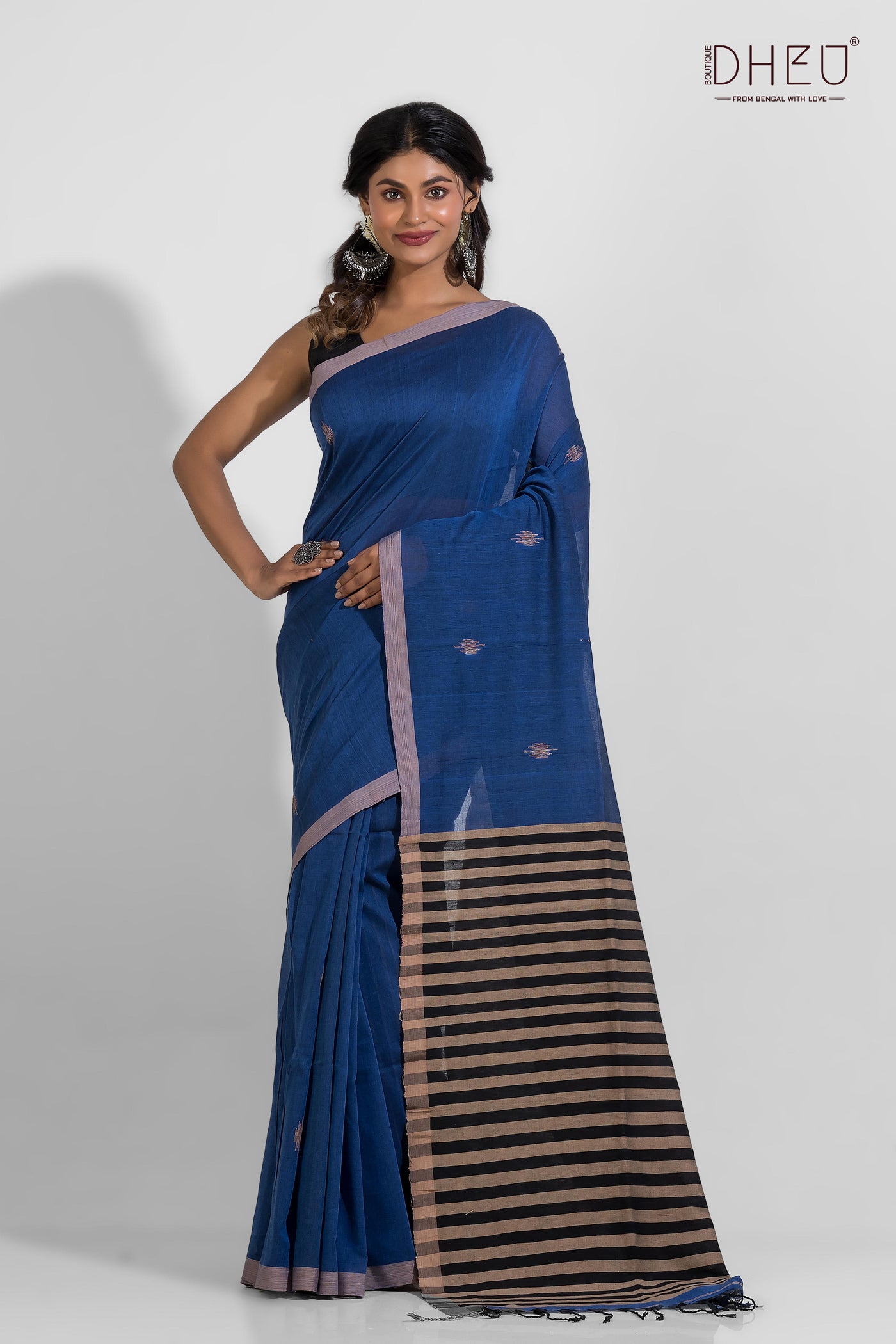 Periyar - Pure Khadi Jamdani Cotton Saree