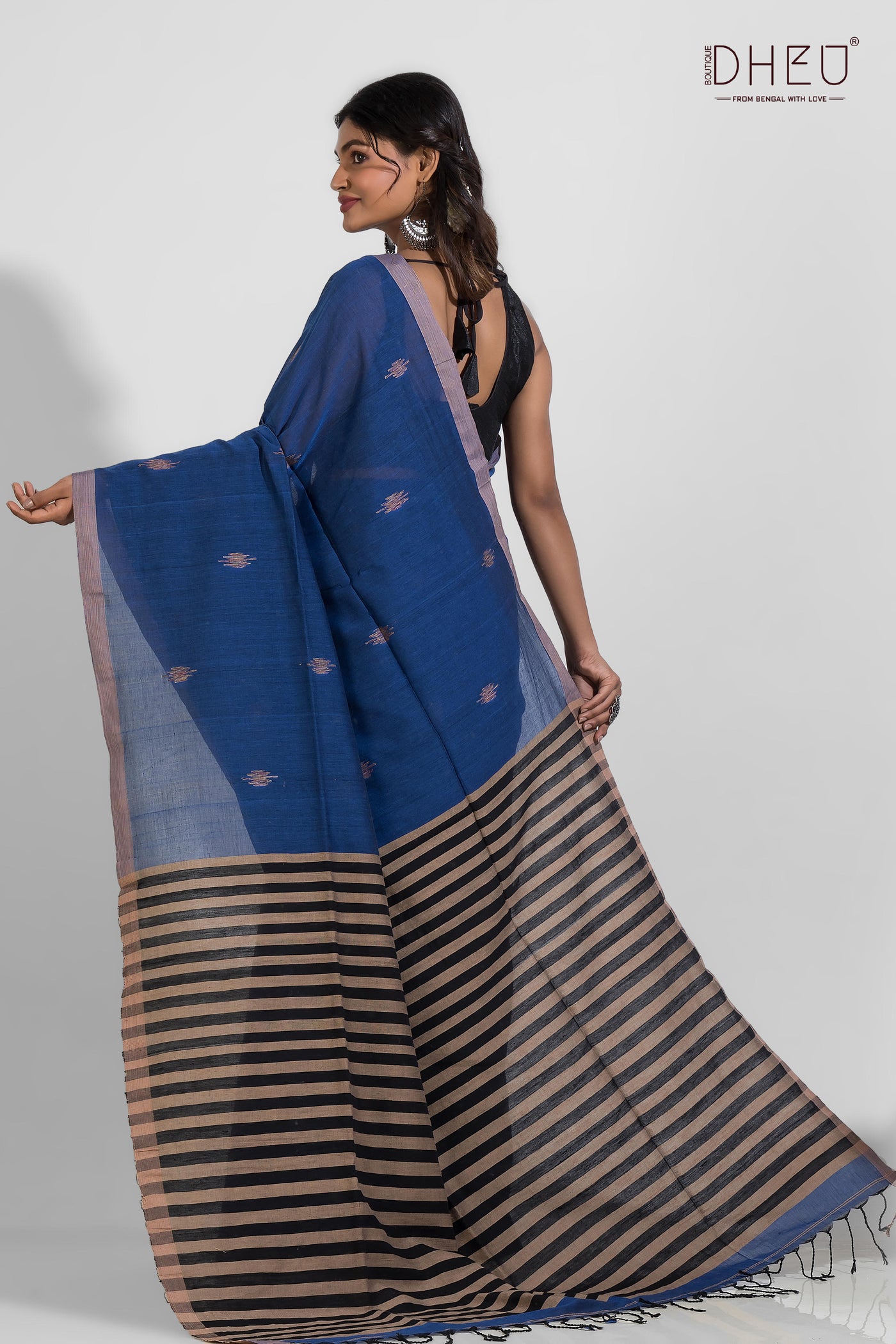 Periyar - Pure Khadi Jamdani Cotton Saree