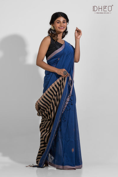 Periyar - Pure Khadi Jamdani Cotton Saree