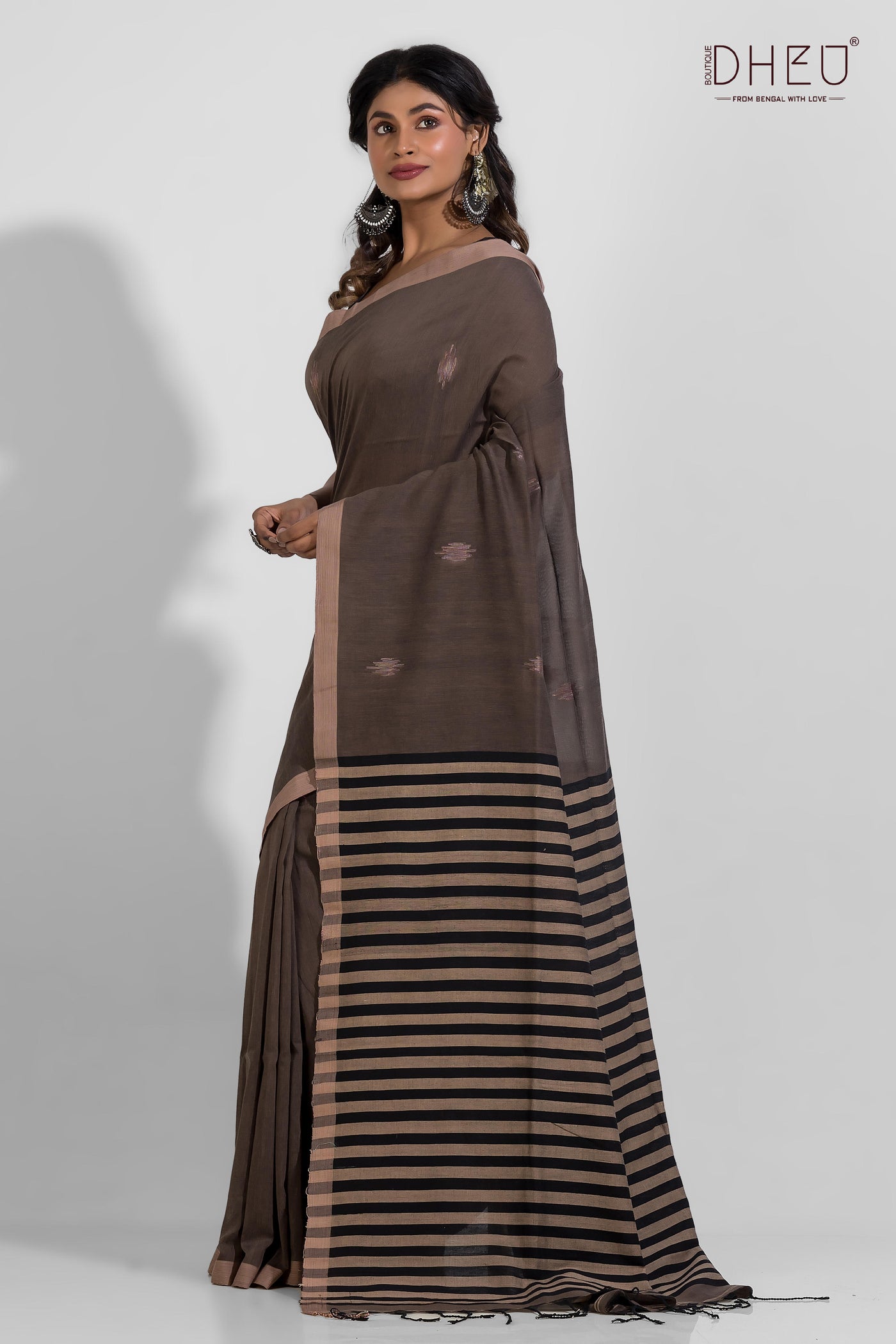 Indravati - Pure Khadi Jamdani Cotton Saree