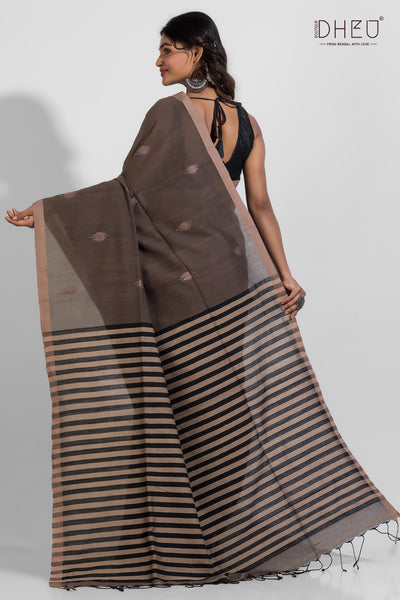 Indravati - Pure Khadi Jamdani Cotton Saree