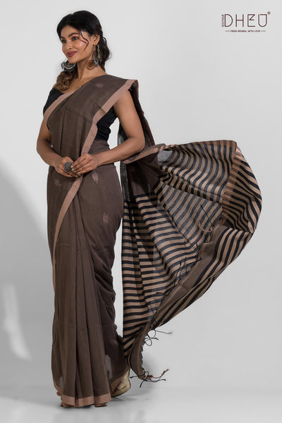 Indravati - Pure Khadi Jamdani Cotton Saree