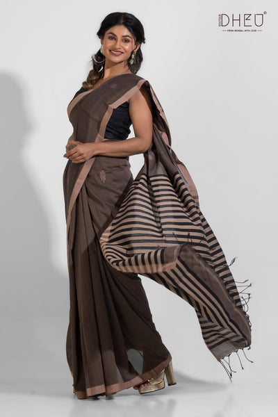 Indravati - Pure Khadi Jamdani Cotton Saree