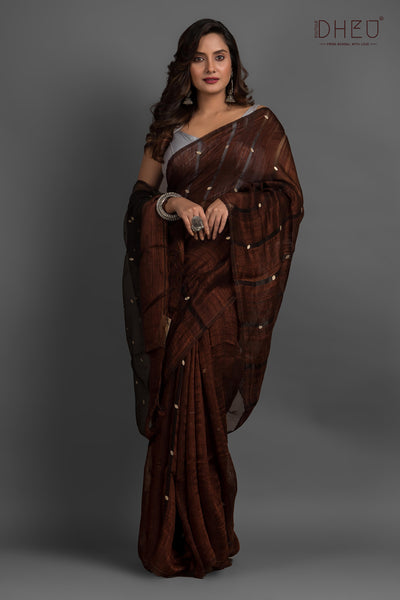 Pure Khadi Silk Gini Saree (Silk Mark Certified)