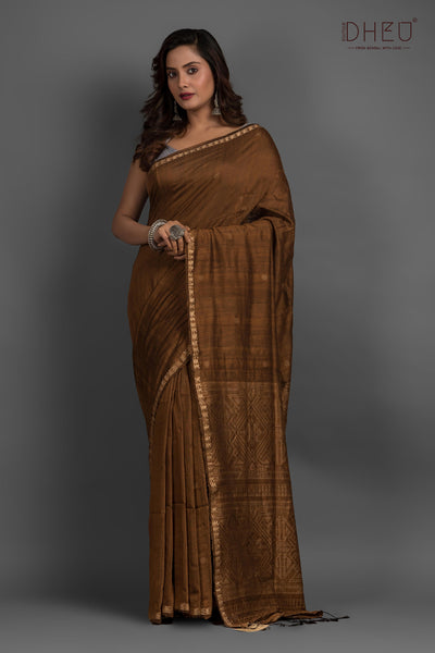 Pure Silk Khadi Matka Saree (Silk Mark Certified)