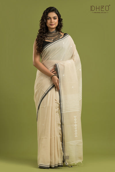 Pure Khadi Cotton Saree (With Handloom Mark Certified)