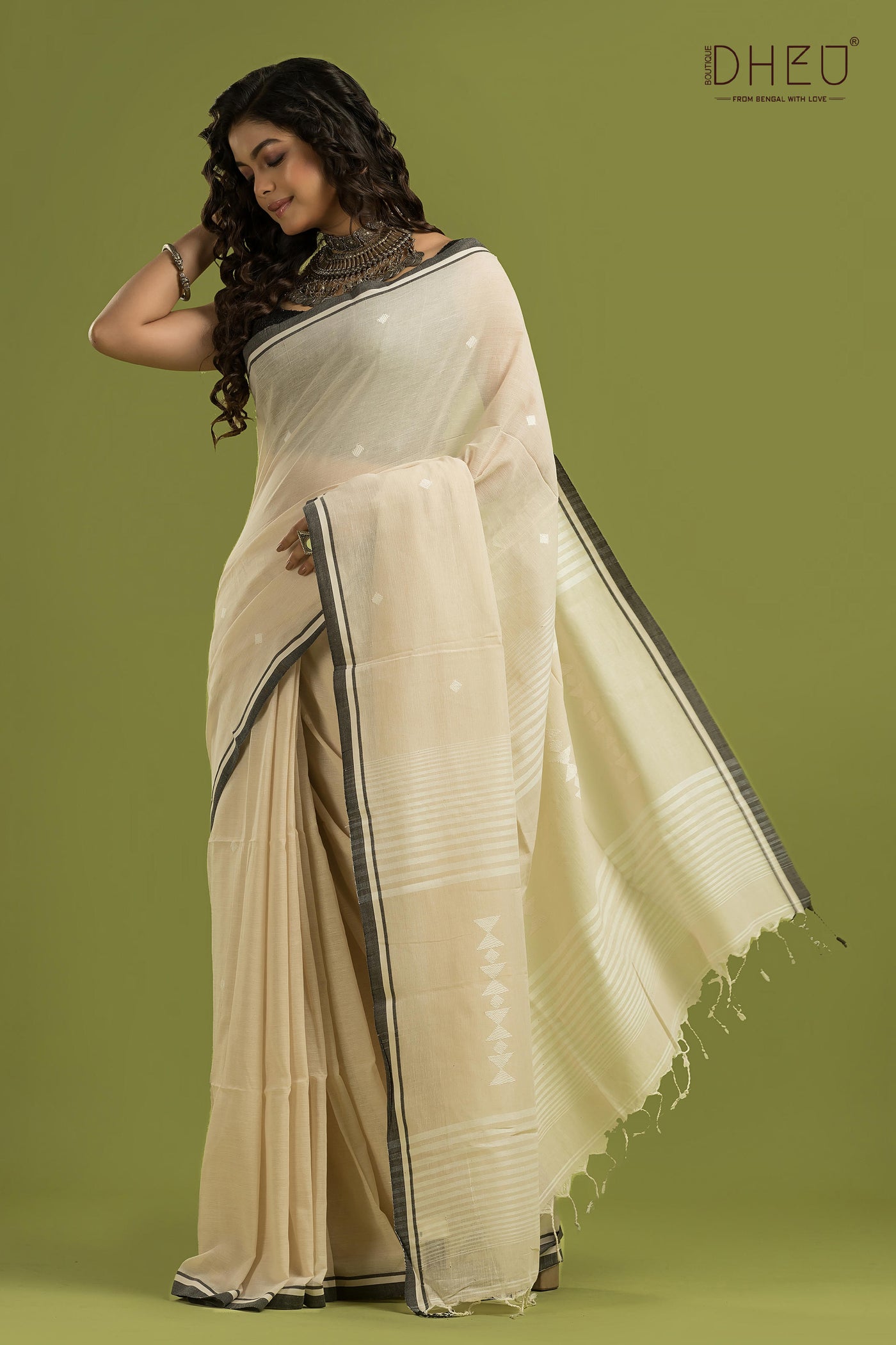 Pure Khadi Cotton Saree (With Handloom Mark Certified)