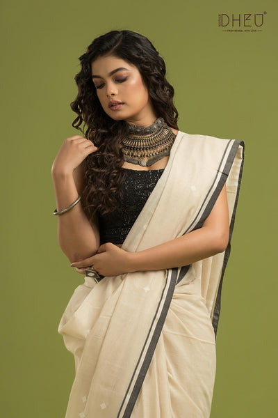 Pure Khadi Cotton Saree (With Handloom Mark Certified)