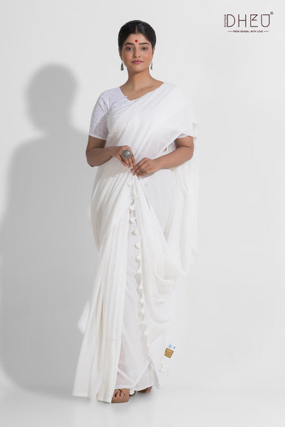 Pure Khadi Molmol Cotton Saree