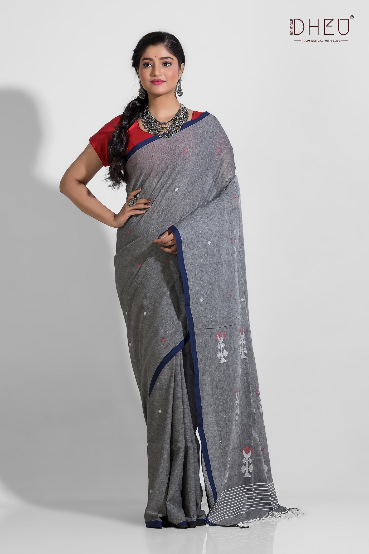 Brahmani - Pure Khadi Jamdani Saree