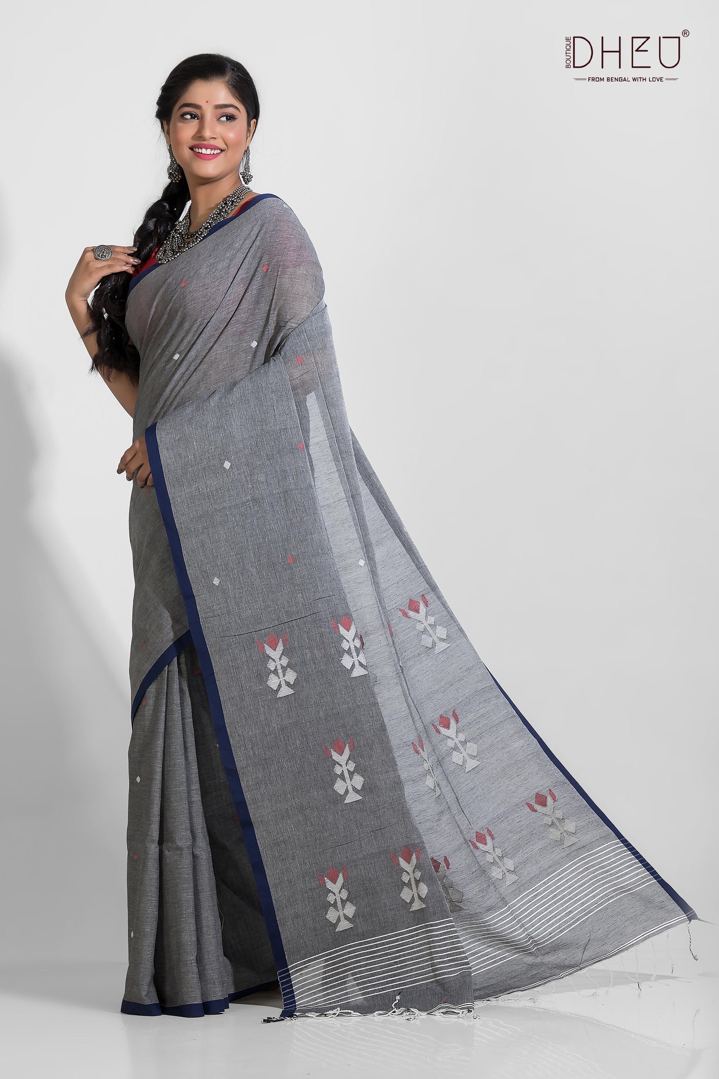 Brahmani - Pure Khadi Jamdani Saree