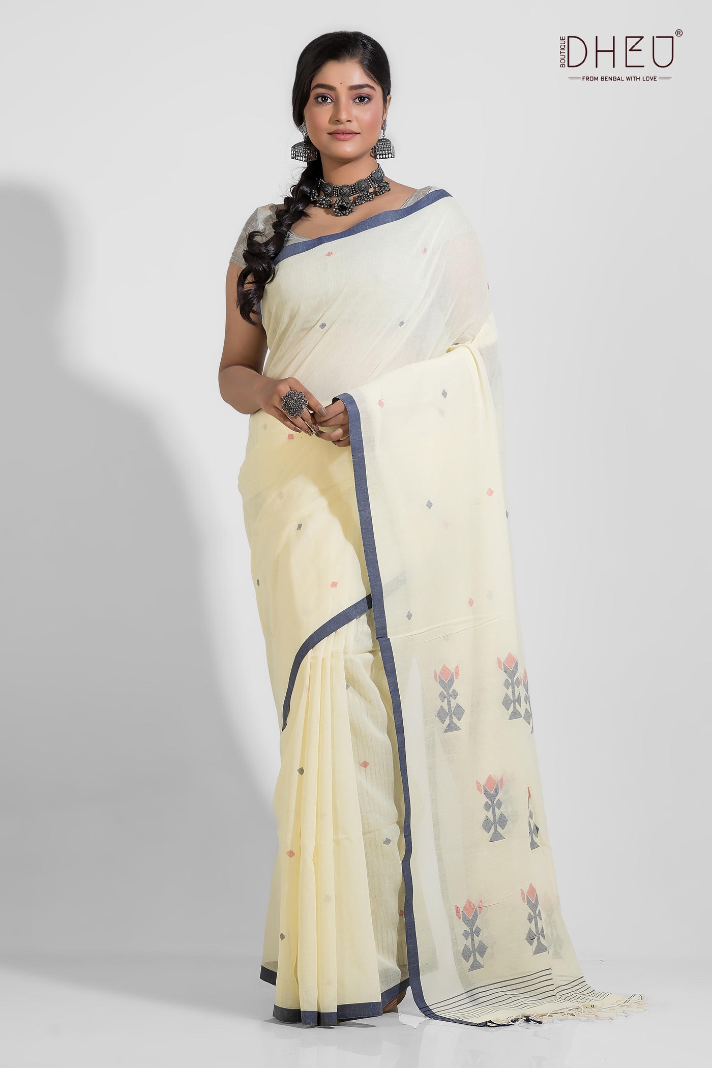 Sindh - Pure Khadi Jamdani Tangail Saree