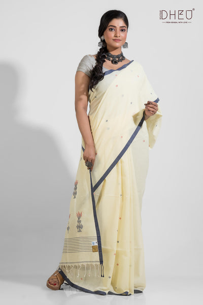 Sindh - Pure Khadi Jamdani Tangail Saree