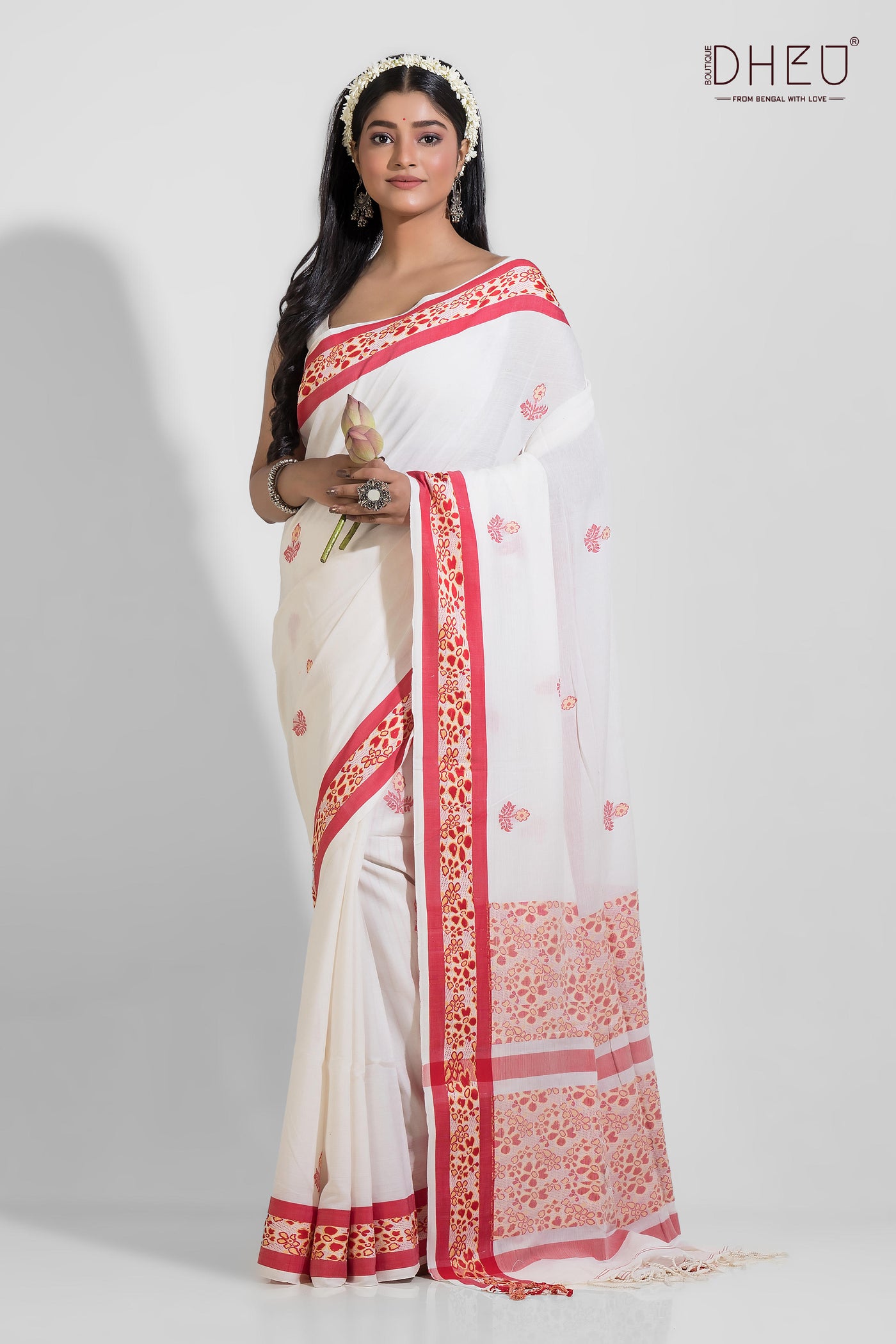 Parvati - Pure Khadi Jamdani Tangail Saree