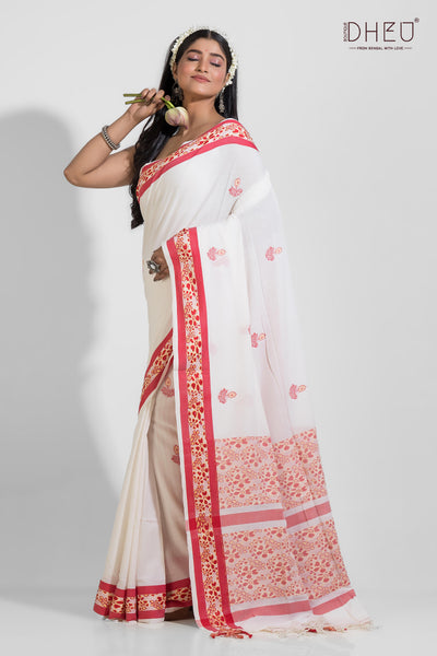 Parvati - Pure Khadi Jamdani Tangail Saree