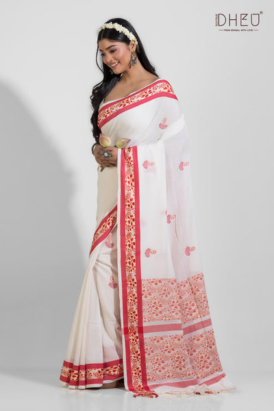 Parvati - Pure Khadi Jamdani Tangail Saree