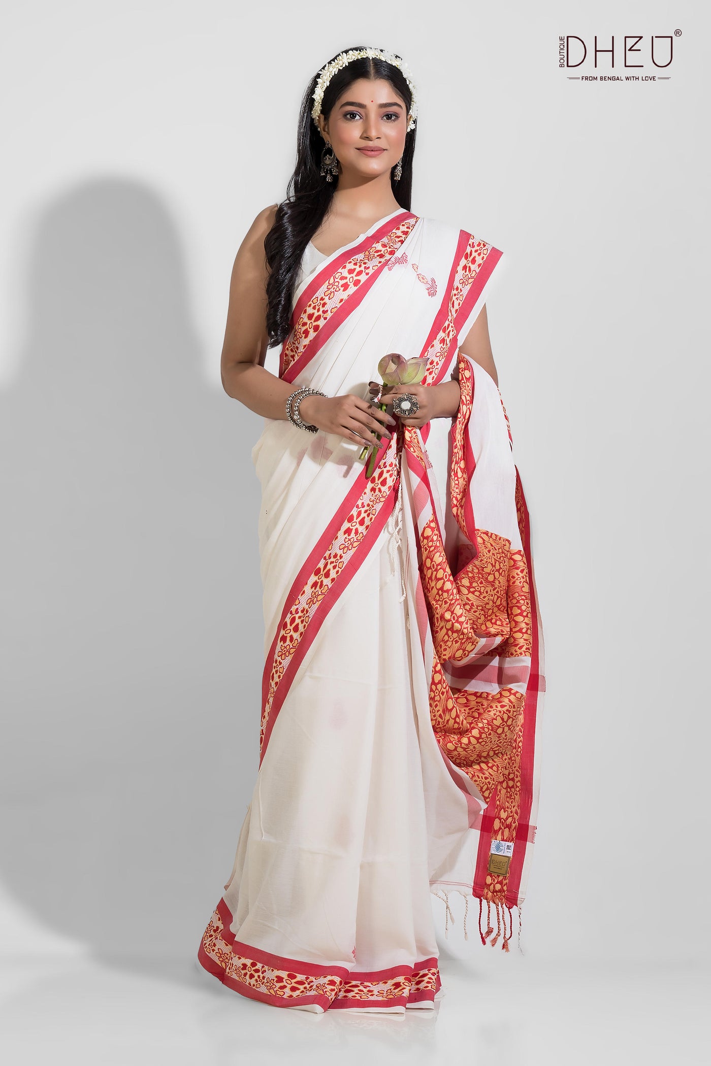 Parvati - Pure Khadi Jamdani Tangail Saree