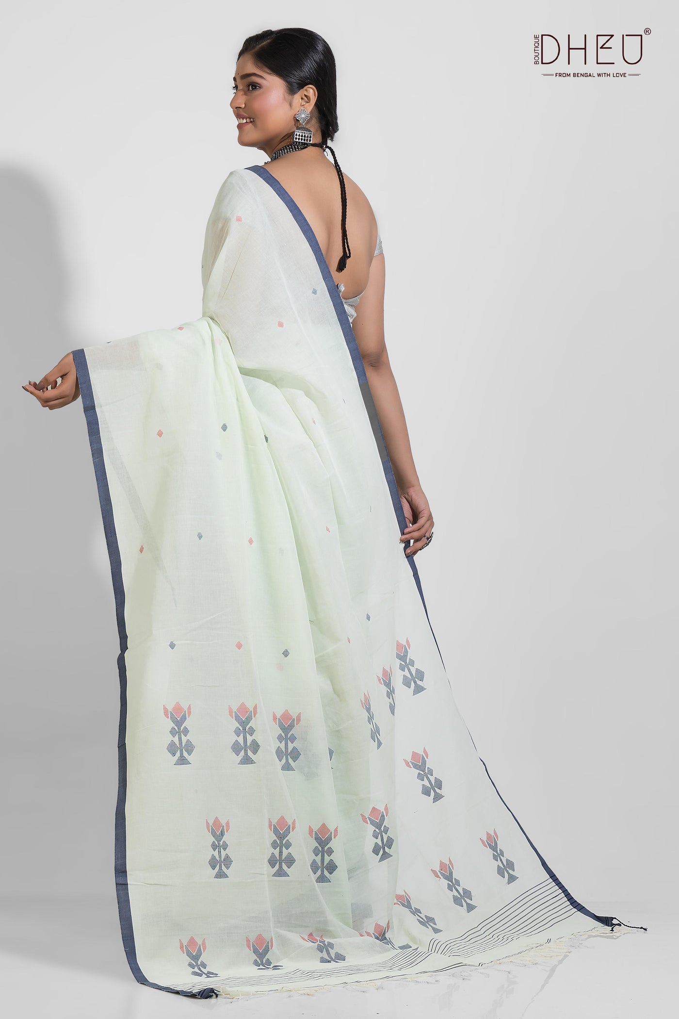 Gosthani - Pure Khadi Jamdani Tangail Saree