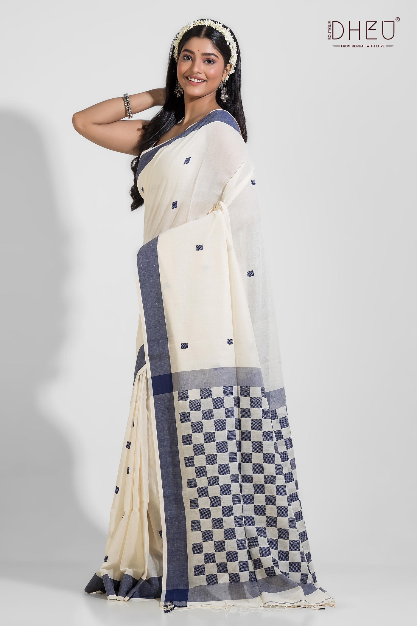 Yamuna - Pure Khadi Jamdani Tangail Saree