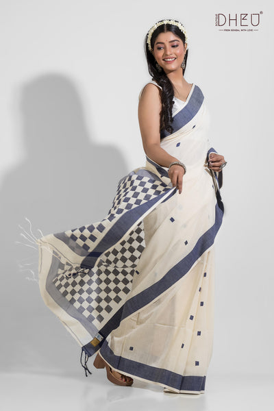 Yamuna - Pure Khadi Jamdani Tangail Saree