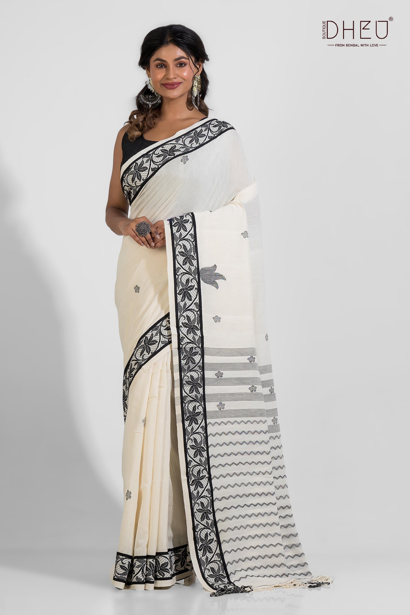 Bhima - Pure Khadi Jamdani Tangail Saree