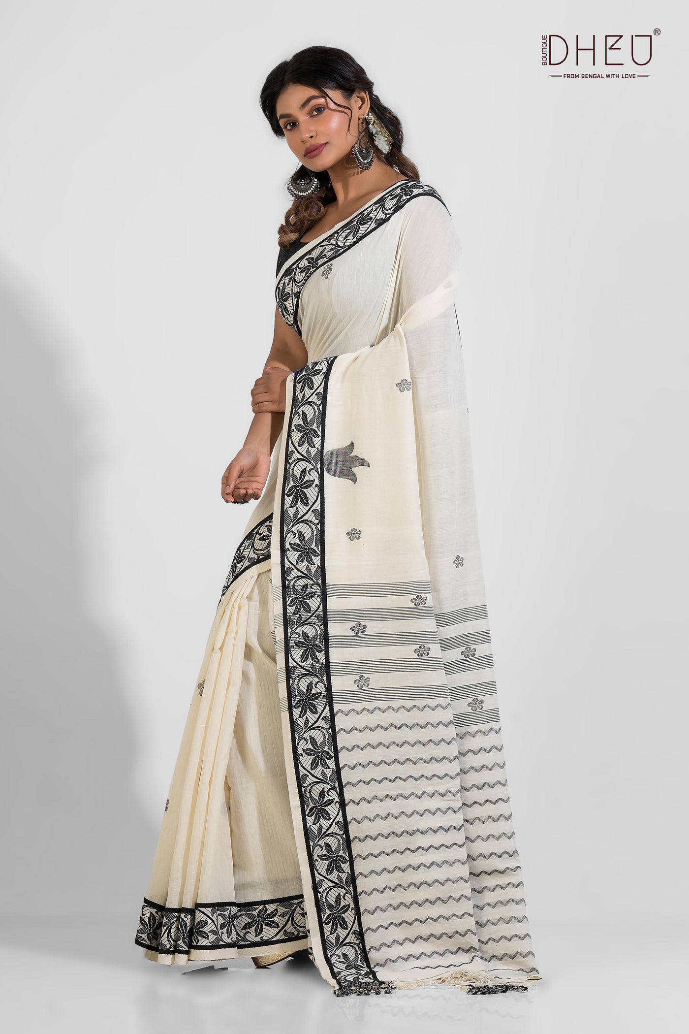 Bhima - Pure Khadi Jamdani Tangail Saree