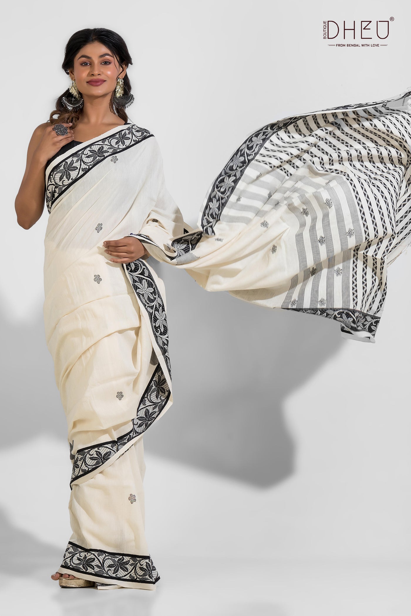 Bhima - Pure Khadi Jamdani Tangail Saree