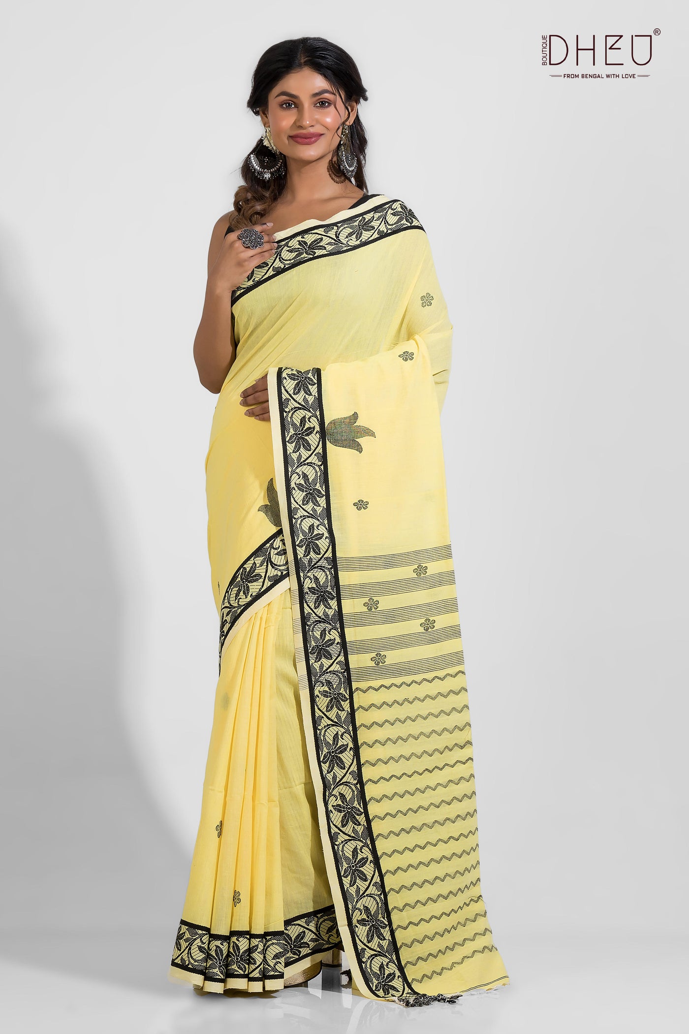 Sharda - Pure Khadi Jamdani Tangail Saree