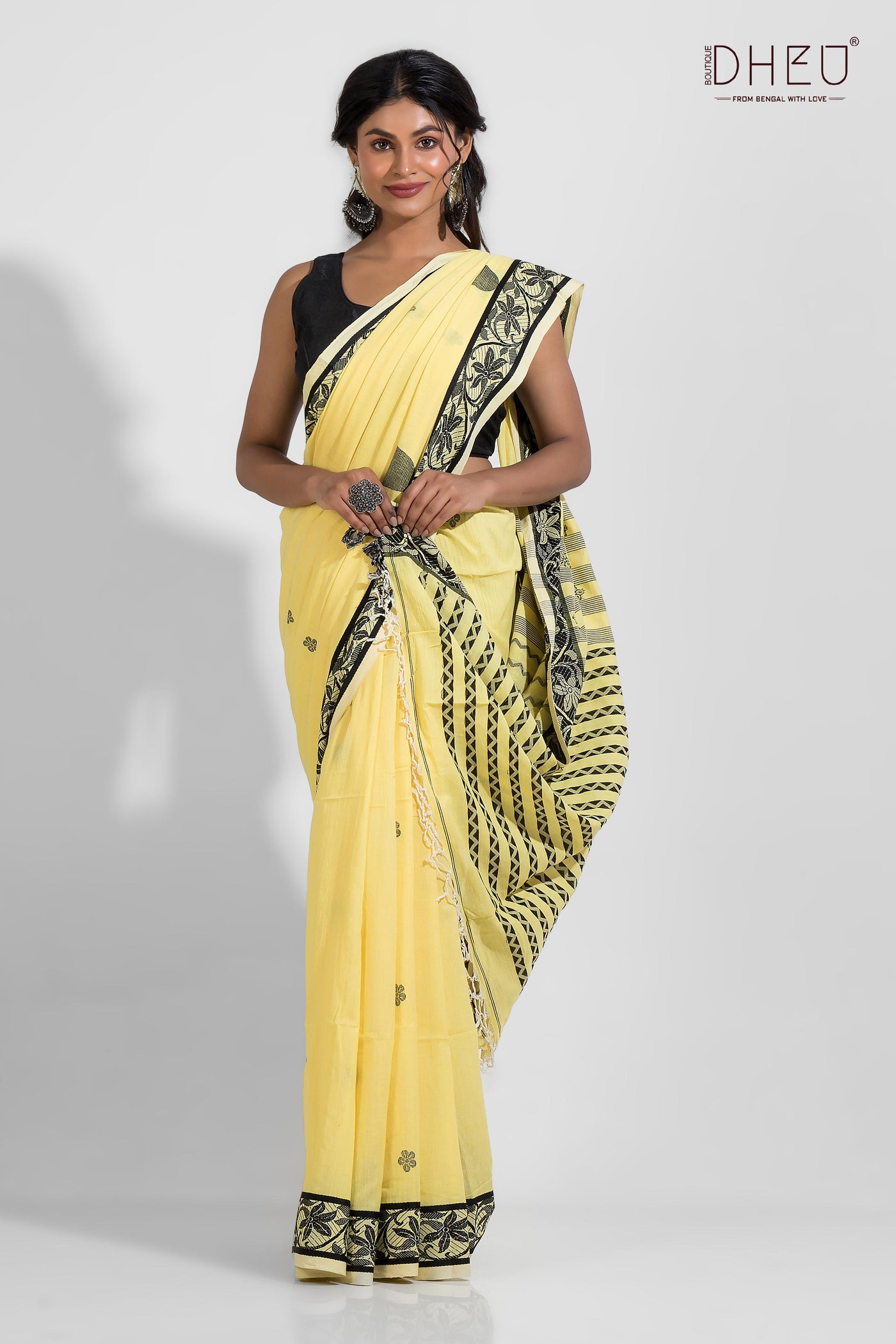 Sharda - Pure Khadi Jamdani Tangail Saree