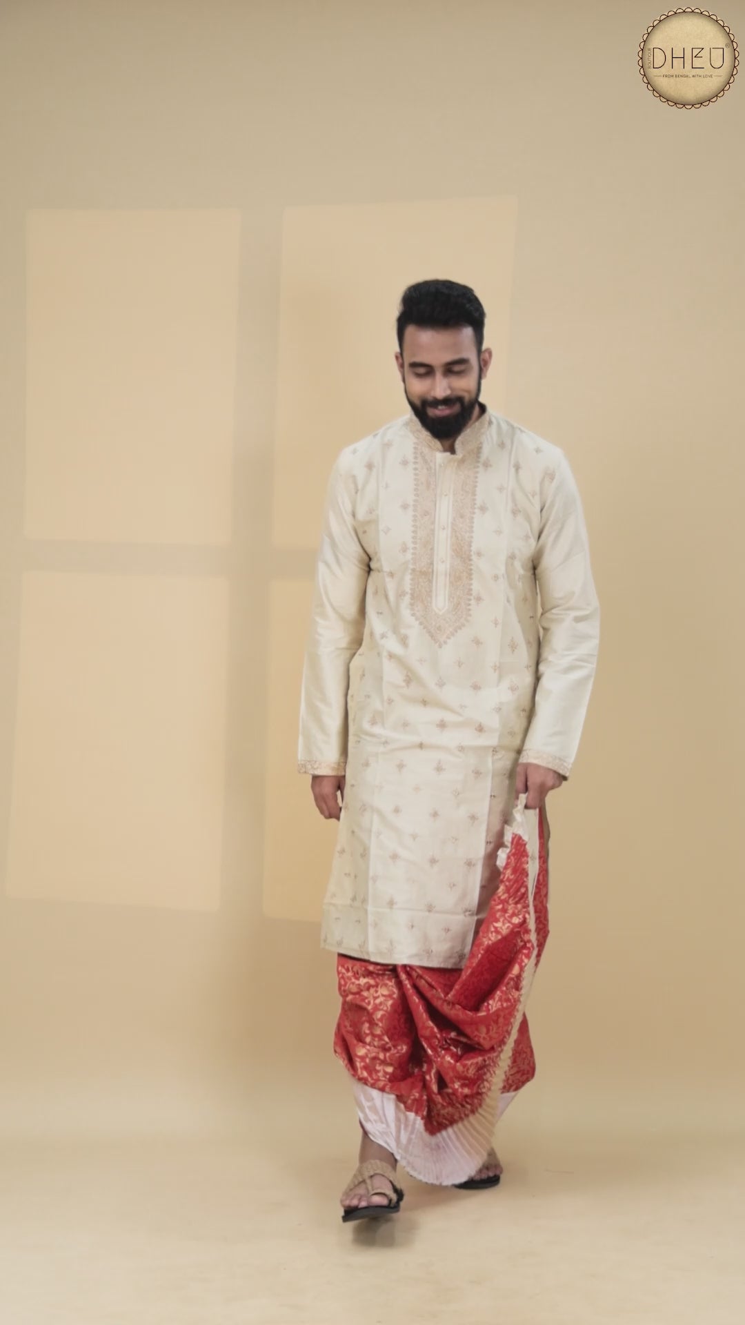 Exclusive Katan Silk Kurta & Dhoti(Optional) Set