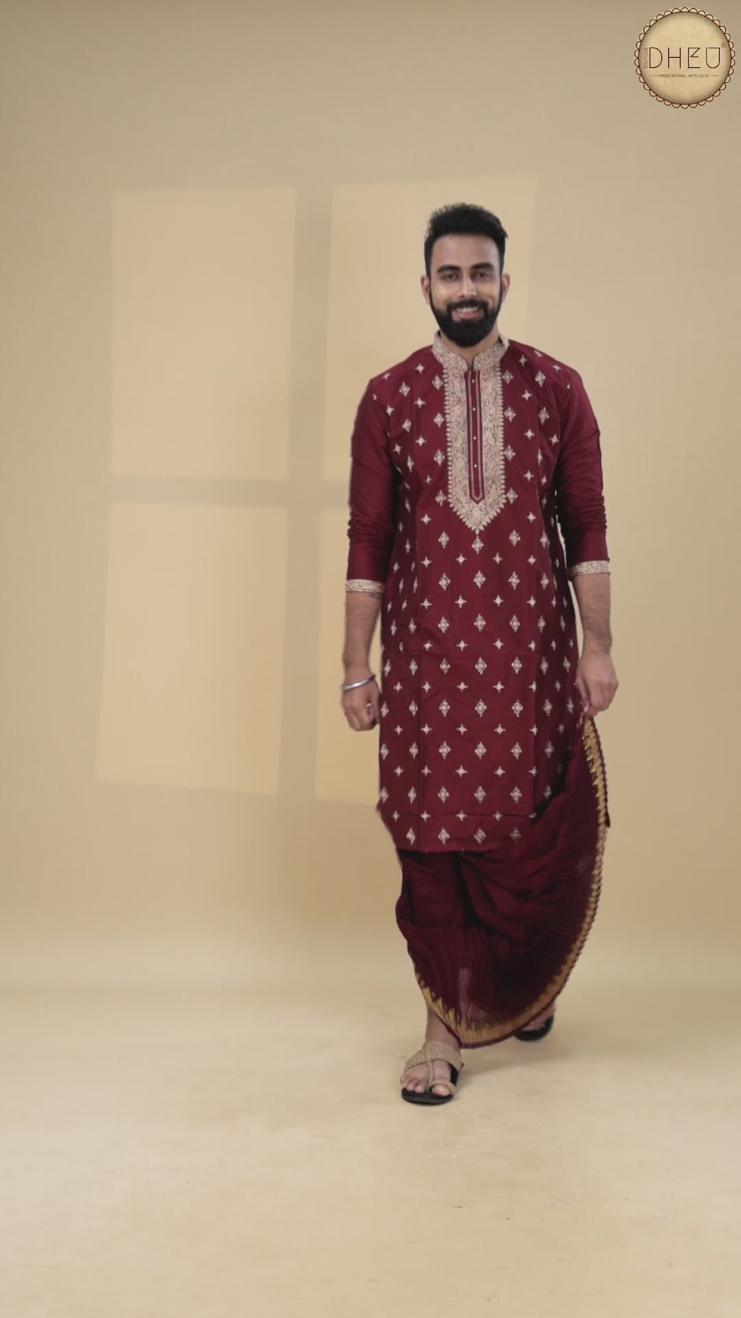 Exclusive Katan Silk Kurta & Dhoti(Optional) Set